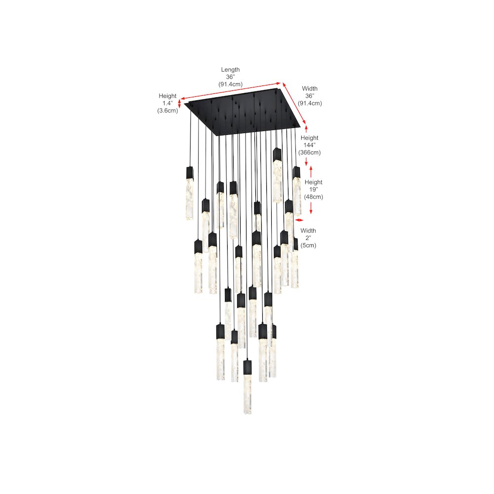 Aurora 36 inch Chandelier in Black. Picture 10