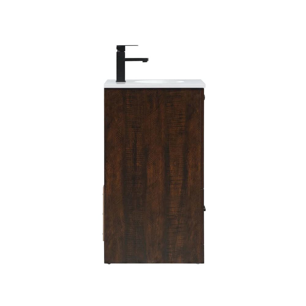 18 inch Single Bathroom Vanity in Weathered oak. Picture 5