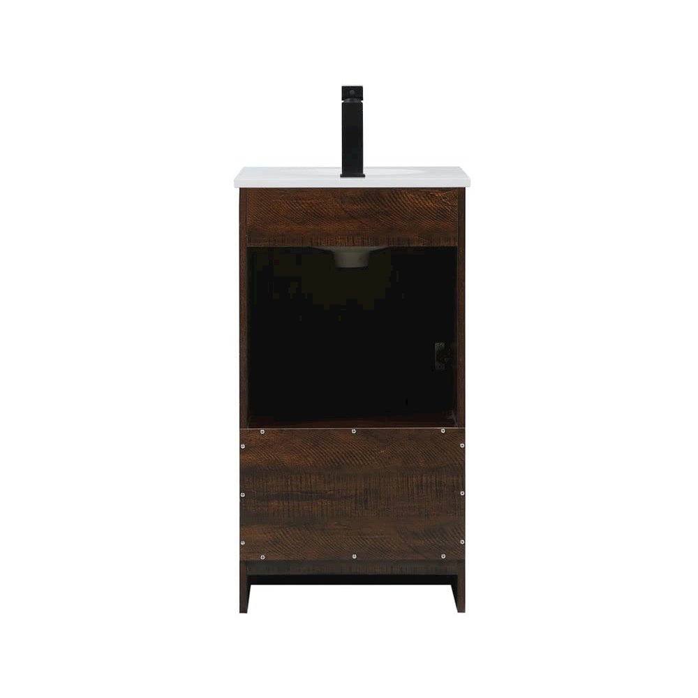 18 inch Single Bathroom Vanity in Weathered oak. Picture 4