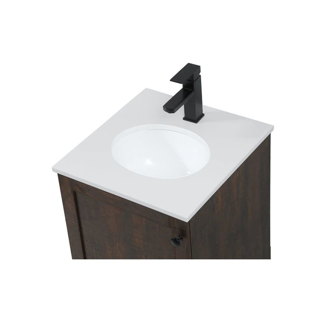 18 inch Single Bathroom Vanity in Weathered oak. Picture 8