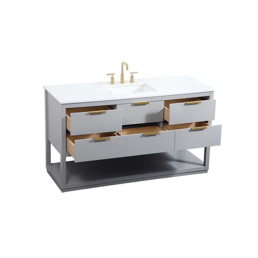 60 inch Single bathroom vanity in grey. Picture 9