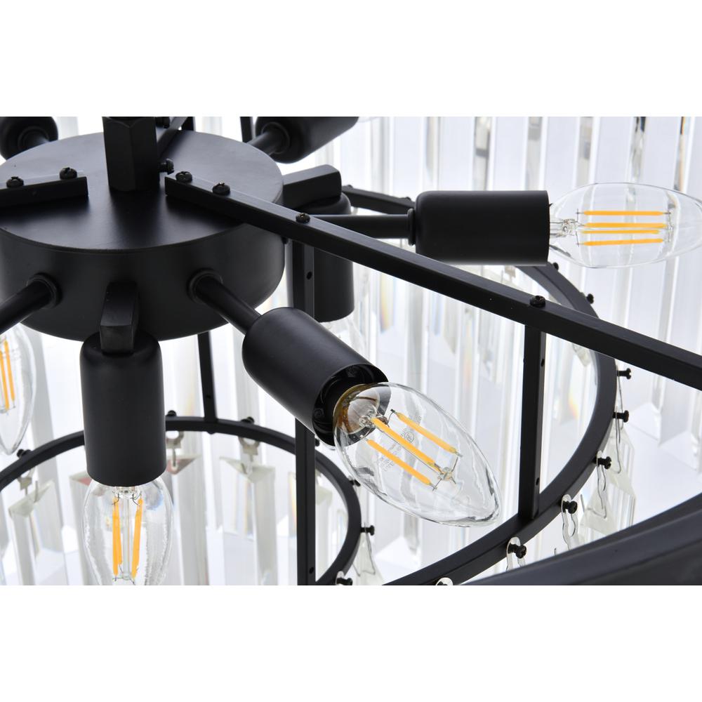 Sydney 9 light Matte Black Chandelier Clear Royal Cut Crystal. Picture 4
