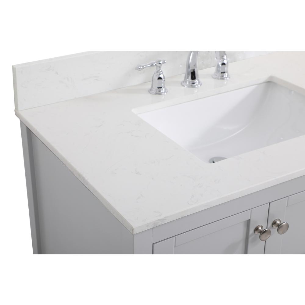 36 inch Single Bathroom Vanity in Gray with Backsplash. Picture 10
