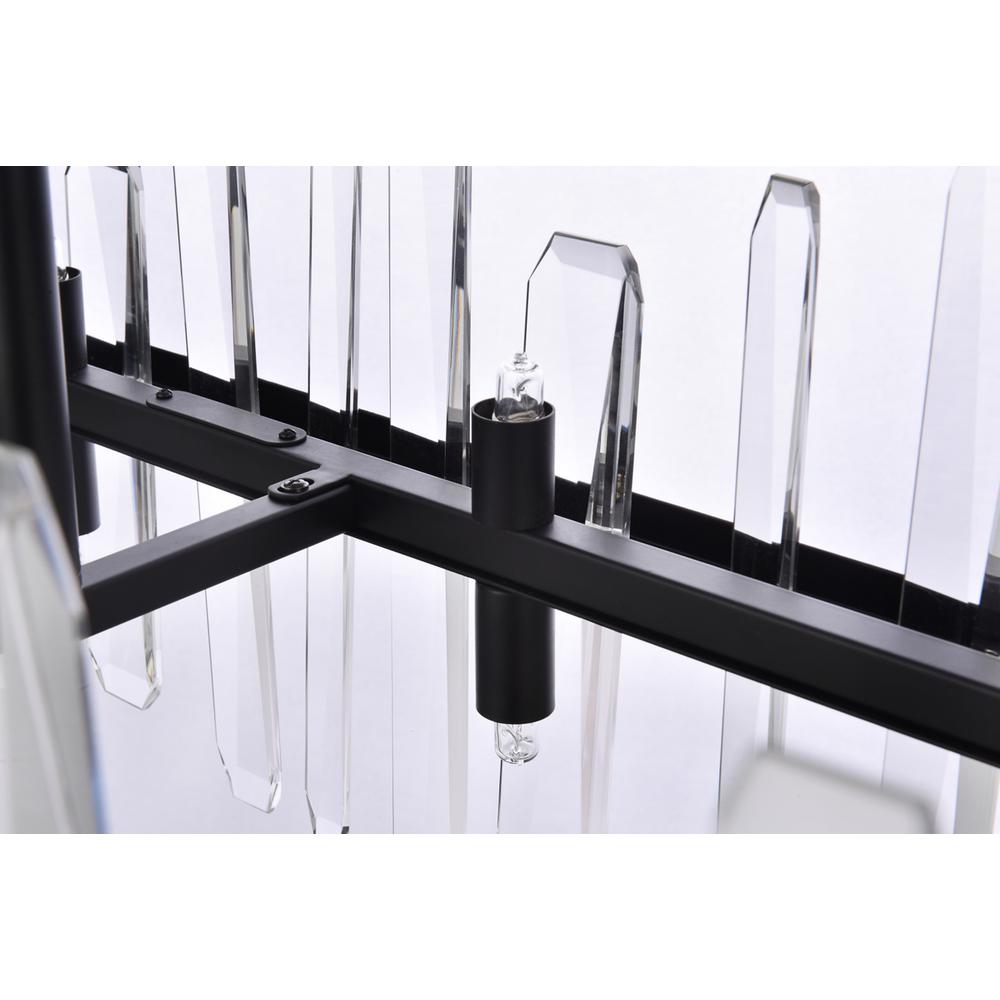 Serena 30 inch crystal rectangle chandelier in black. Picture 5