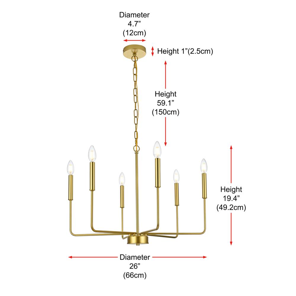 Willa 26 inch Pendant Light in Brass. Picture 8