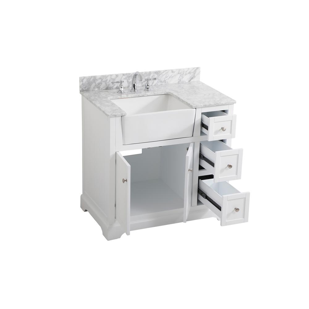 36 inch Single bathroom vanity in white with backsplash. Picture 9