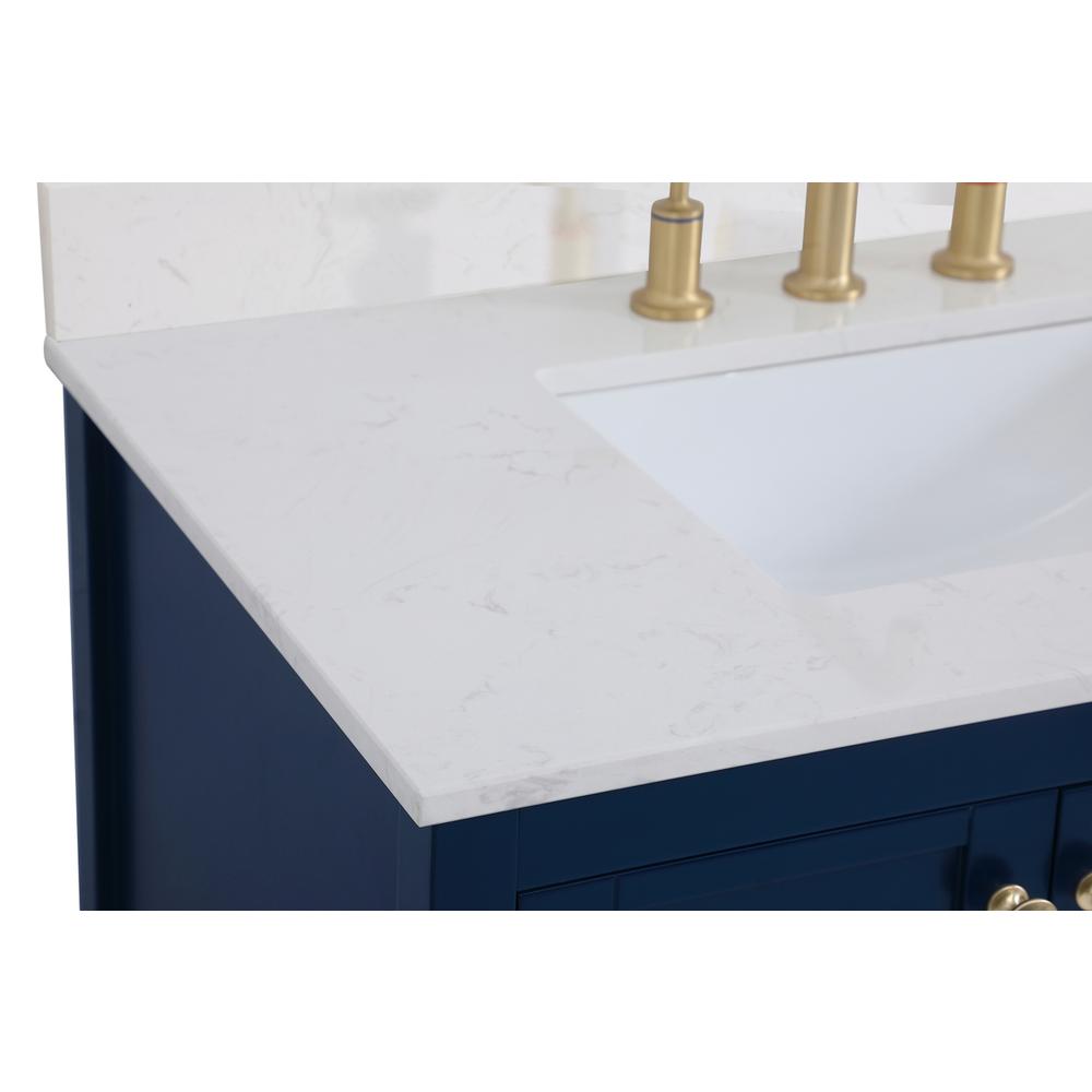 36 inch Single Bathroom Vanity in Blue with Backsplash. Picture 10