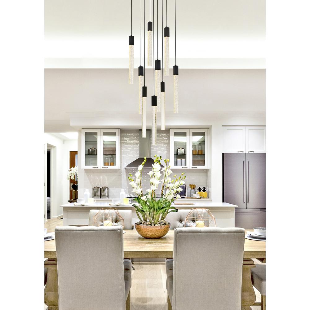 Weston 9 lights pendant in black. Picture 8