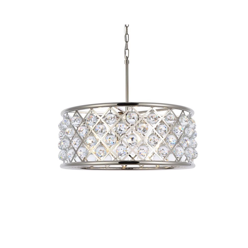 Madison 6 light polished Nickel Chandelier Clear Royal Cut Crystal. Picture 2