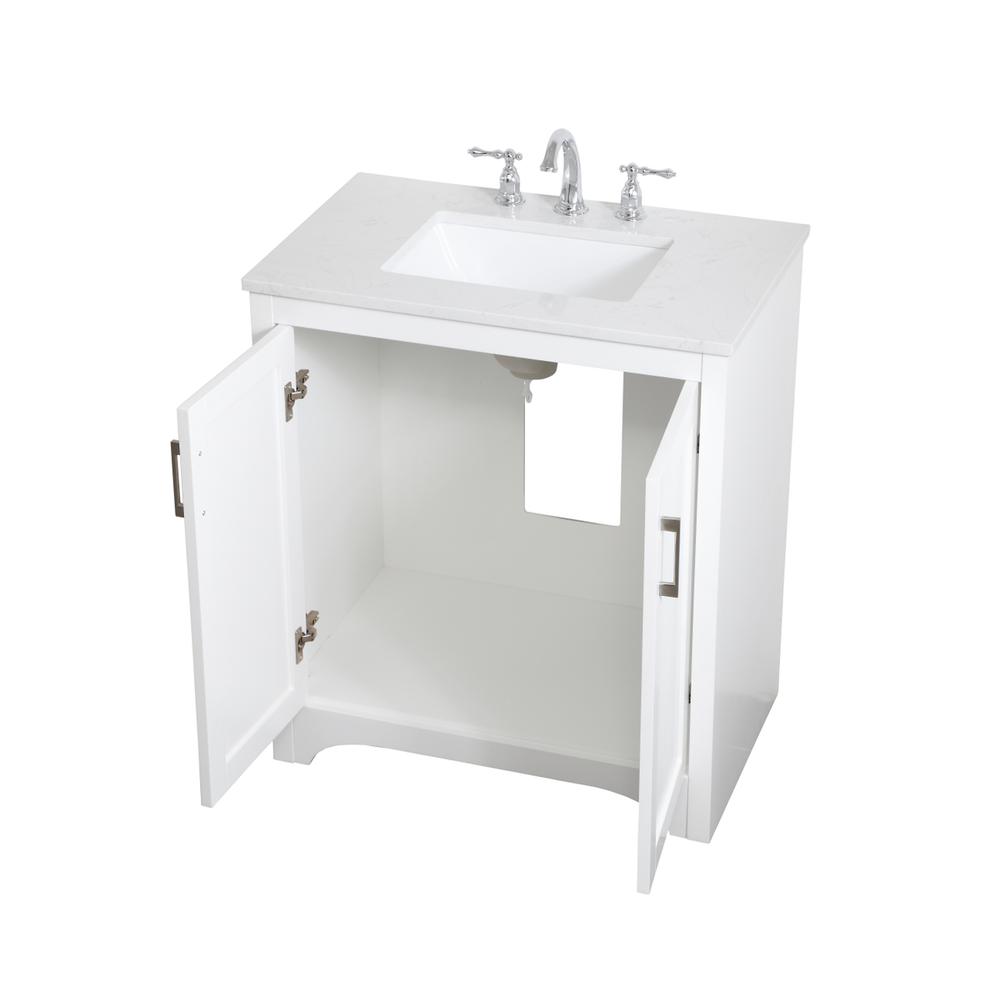 30 inch Single Bathroom Vanity in White. Picture 8