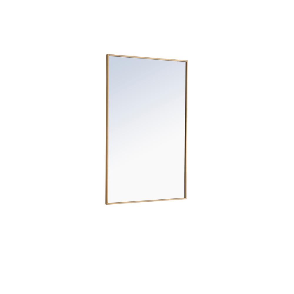 Metal frame Rectangle Mirror 28 inch Brass. Picture 4