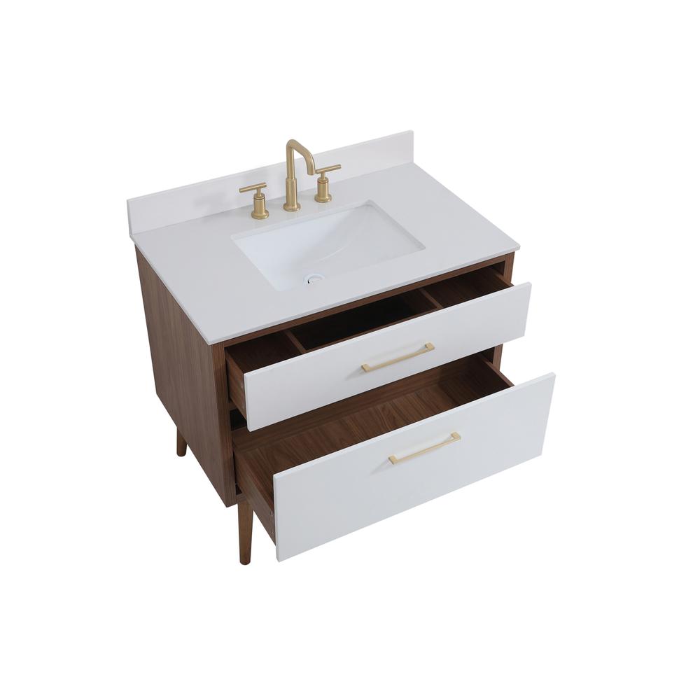 36 inch bathroom Vanity in White with Backsplash. Picture 9