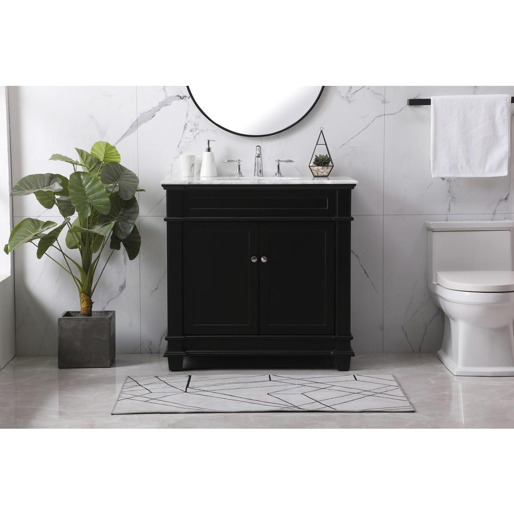 36 inch Single bathroom vanity set in black. Picture 14