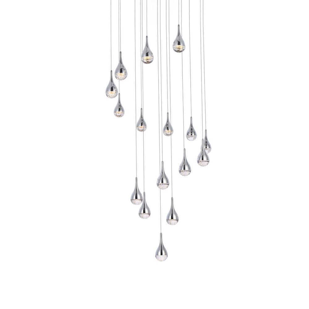 Amherst 36 inch LED chandelier in chrome. Picture 2