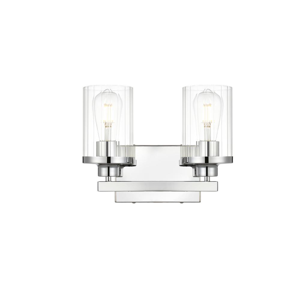 Saanvi 2 light Chrome and Clear Bath Sconce. Picture 1