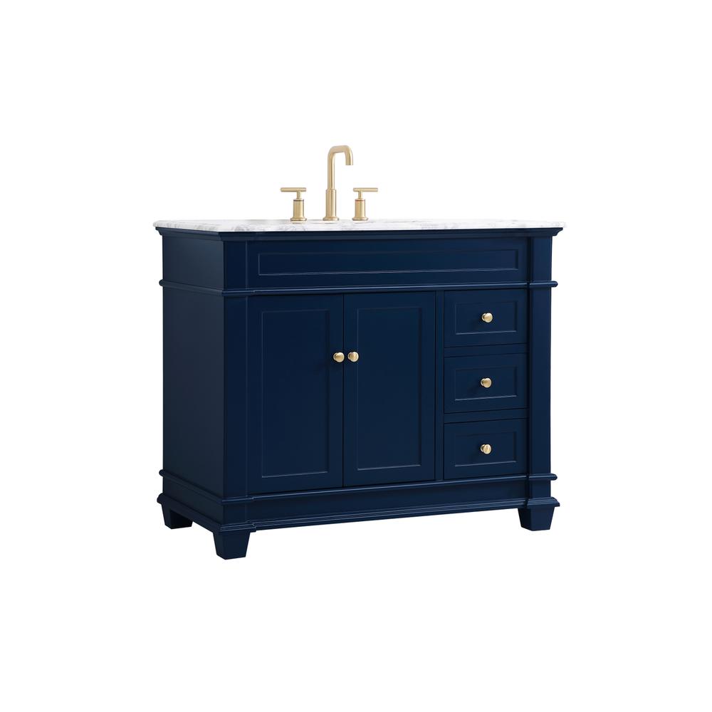 42 inch Single Bathroom Vanity set in Blue. Picture 7