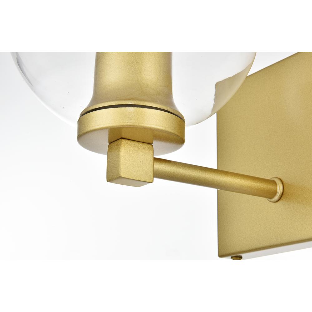 Juelz 1 light Brass and Clear Bath Sconce. Picture 6