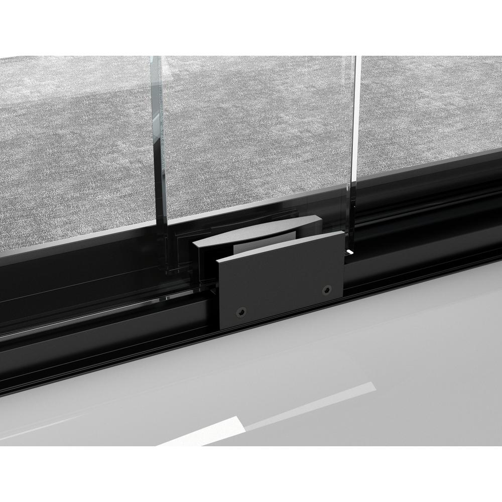 Semi-frameless tub door 60 x 60 Matte Black. Picture 9