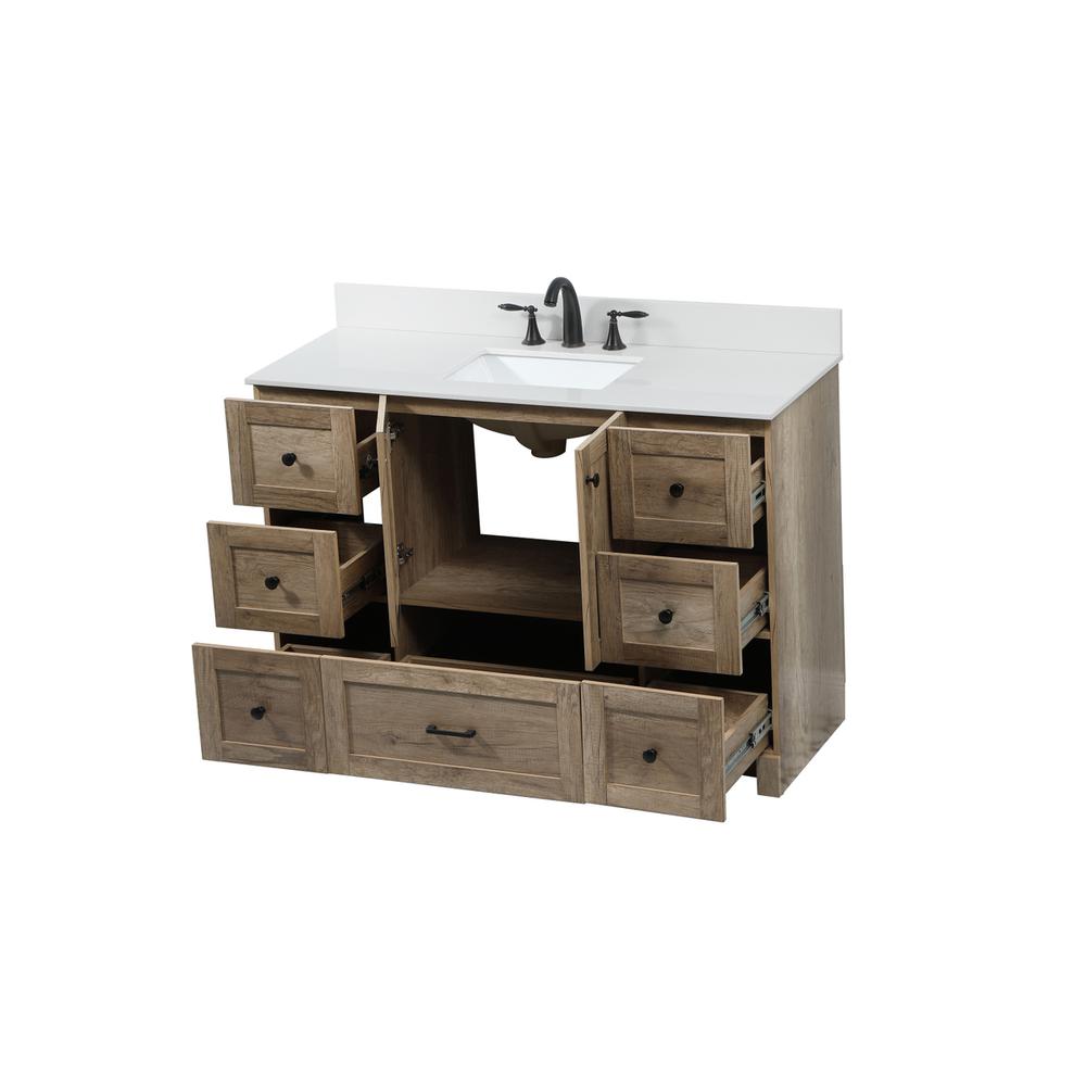 48 inch Single bathroom vanity in natural oak with backsplash. Picture 9