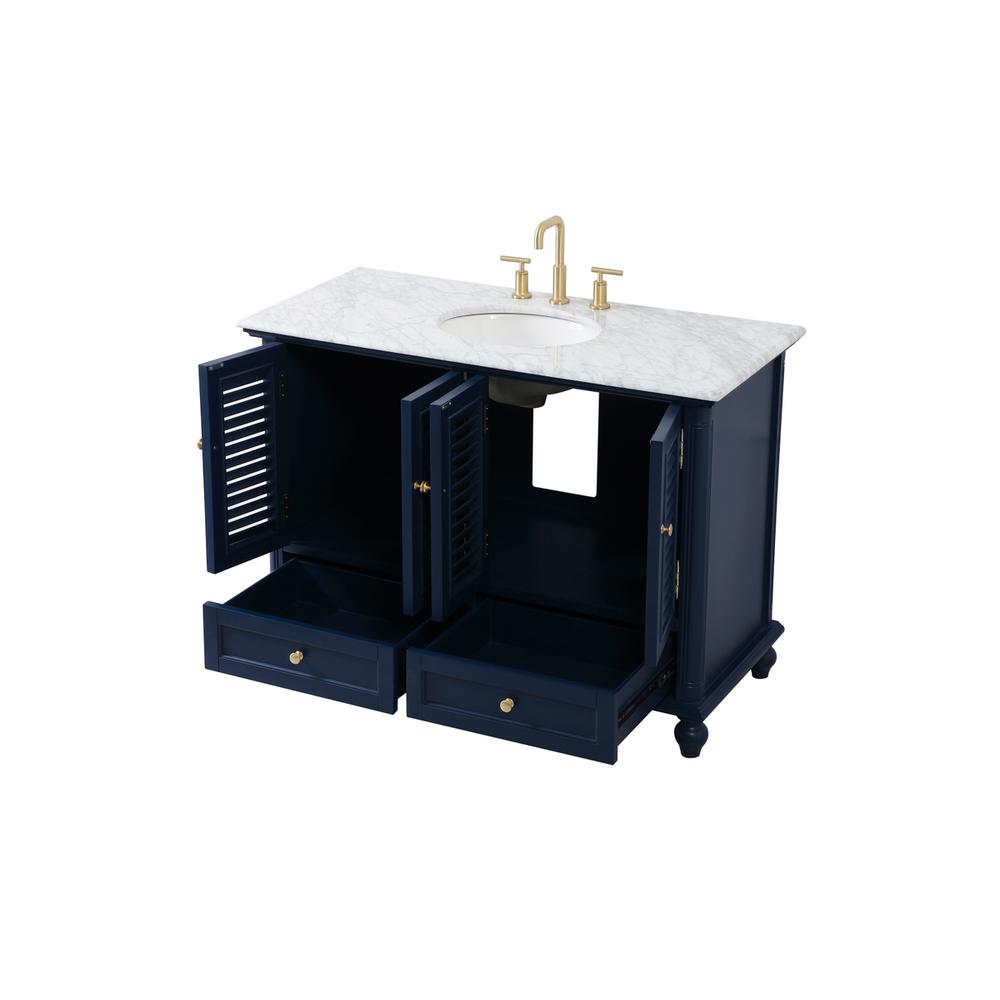 48 inch Single bathroom vanity in blue. Picture 9