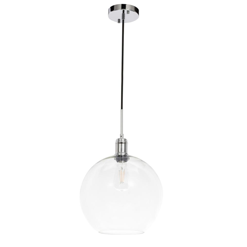 Emett 1 light Chrome and Clear glass pendant. Picture 4