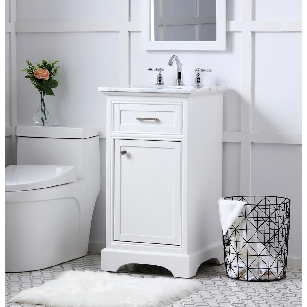 19 in. Single Bathroom Vanity set in white. Picture 2
