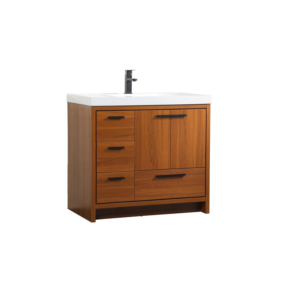 36 inch Single bathroom vanity in Teak. Picture 7