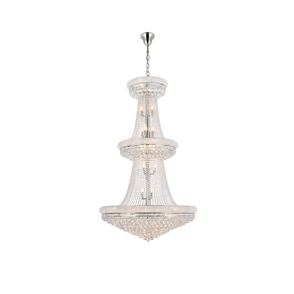 Primo 38 light Chrome Chandelier Clear Royal Cut Crystal. Picture 1