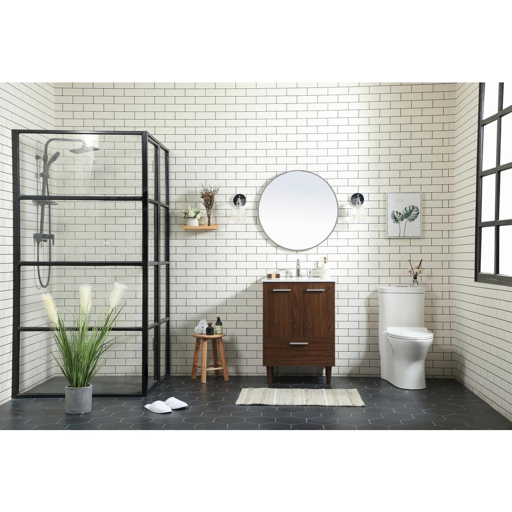 24 inch bathroom vanity in Walnut. Picture 4