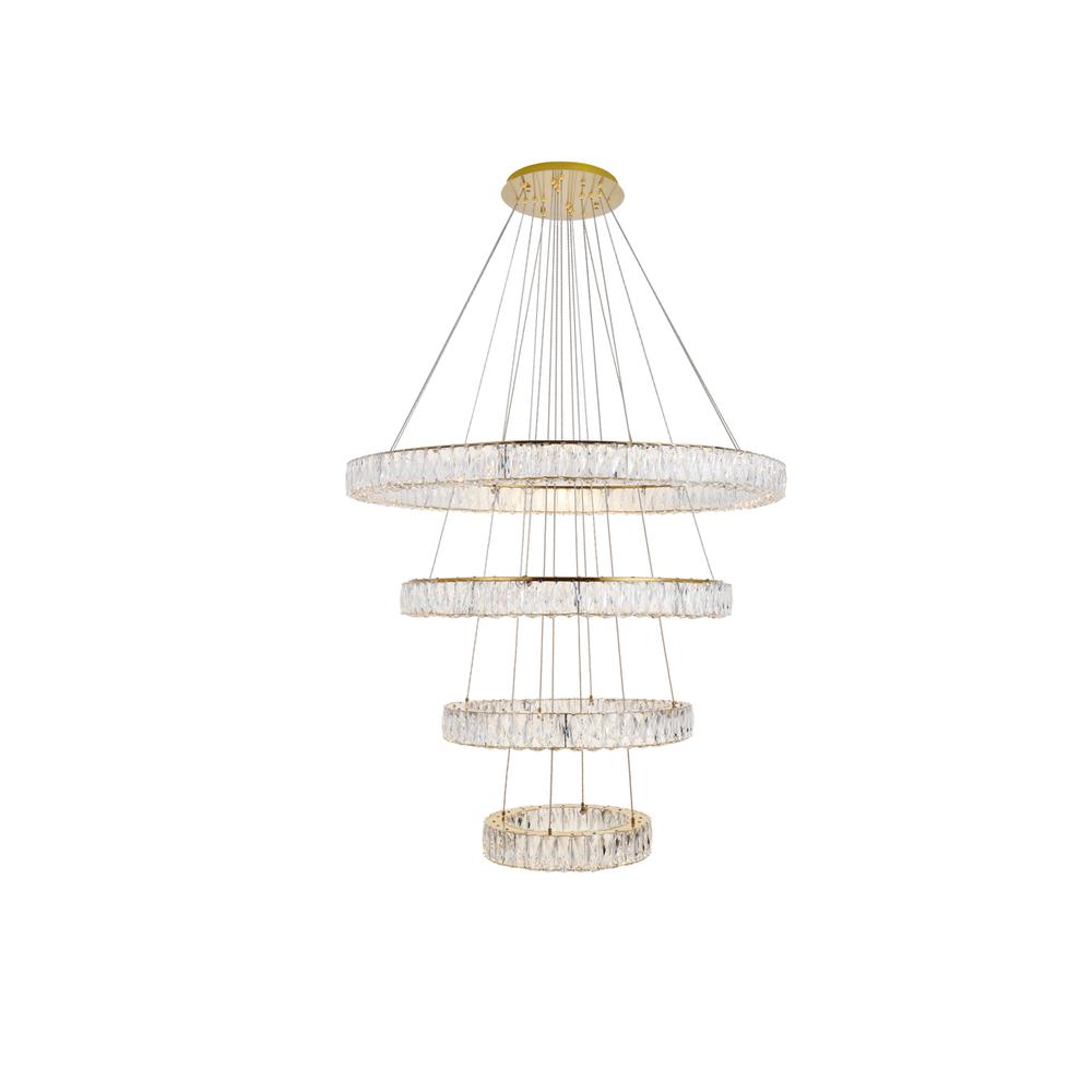 Monroe Integrated LED chip light Gold Chandelier Clear Royal Cut Crystal. Picture 2