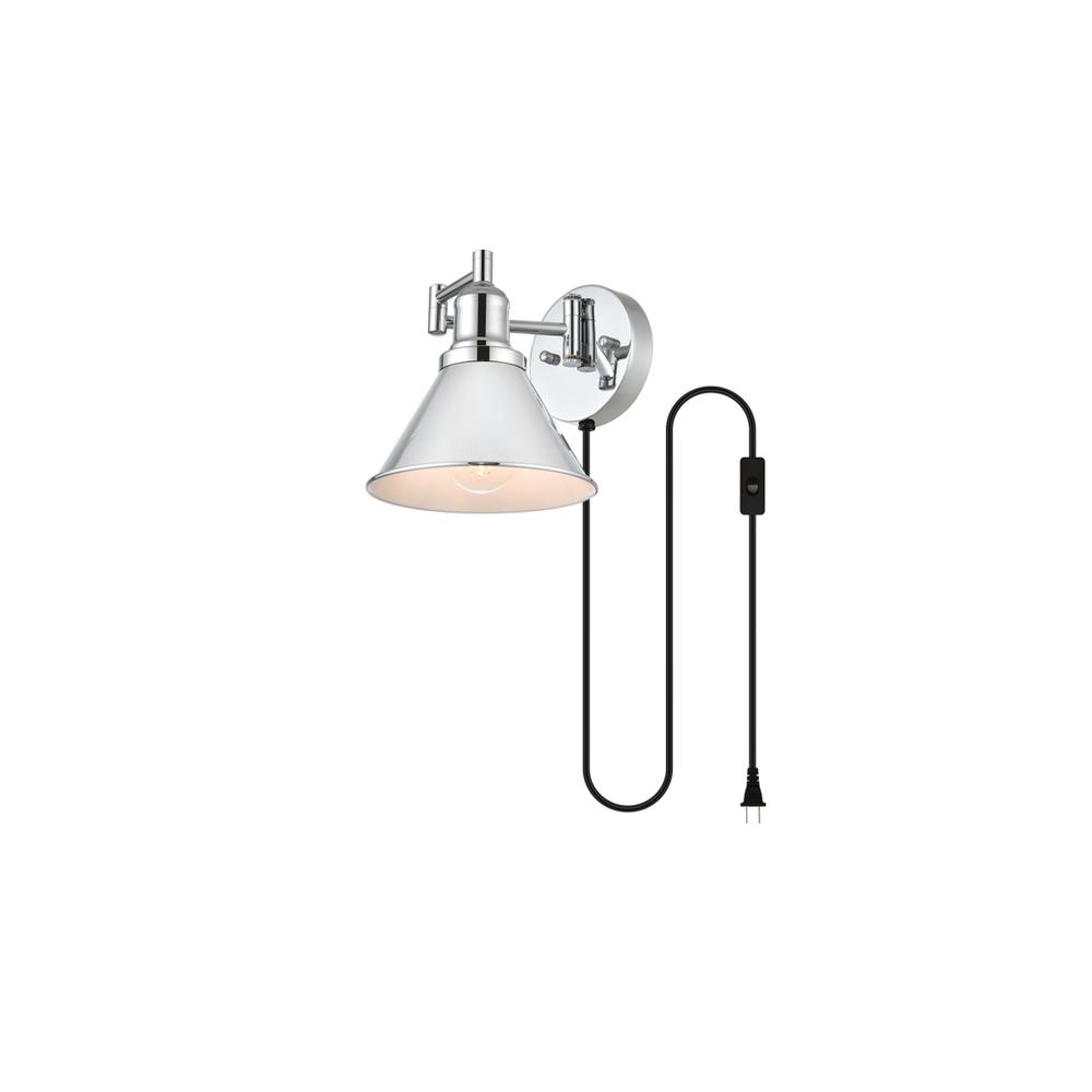 Jair 1 light Chrome swing arm plug in wall sconce. Picture 2