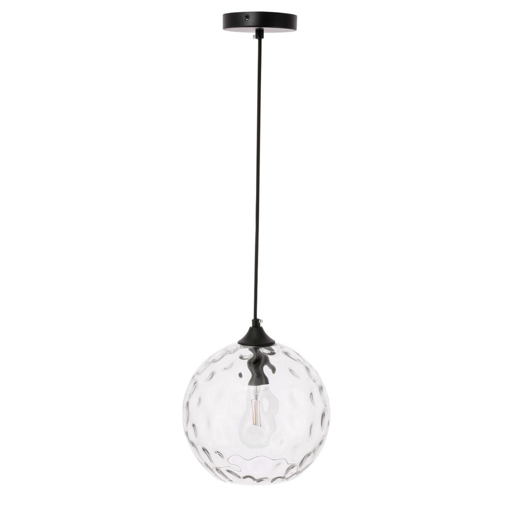 Cashel 1 light Black and Clear glass pendant. Picture 4
