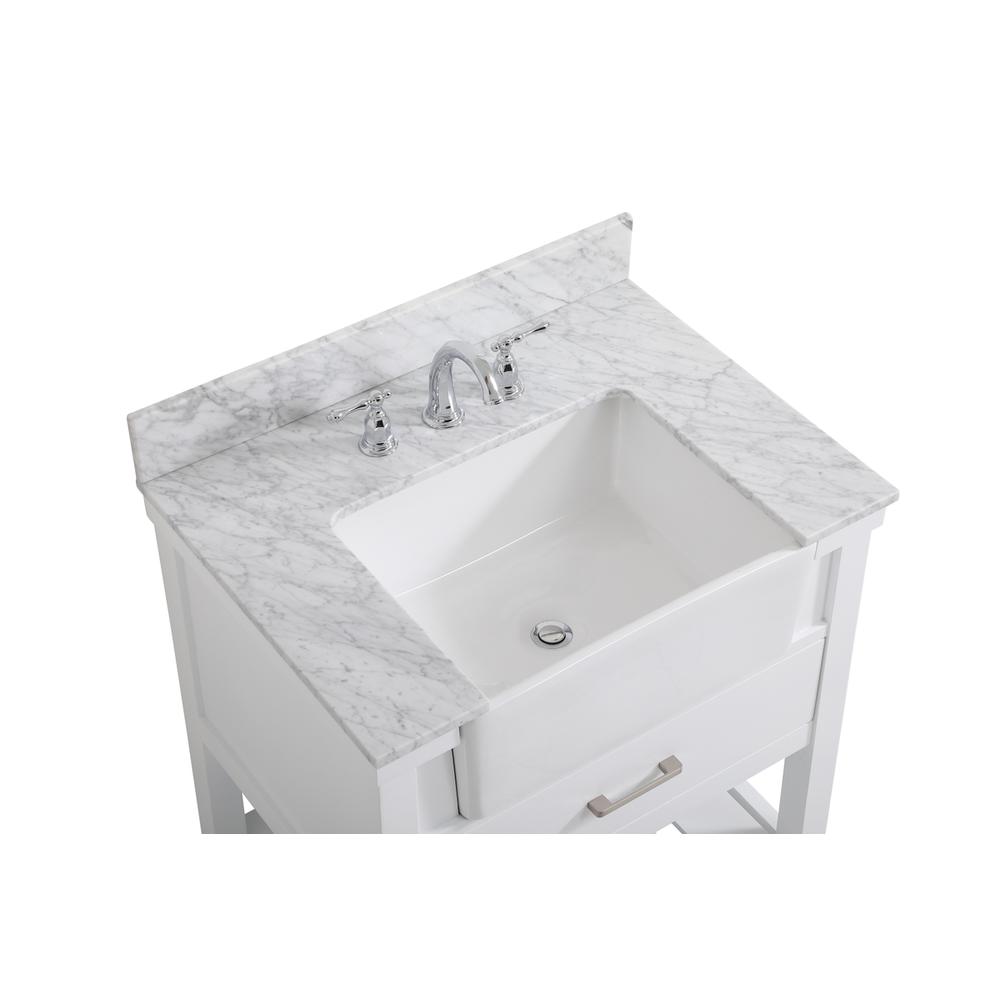 30 inch Single bathroom vanity in white with backsplash. Picture 10