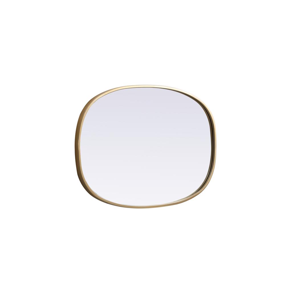 Metal Frame Oval Mirror 20x30 Inch in Brass. Picture 9