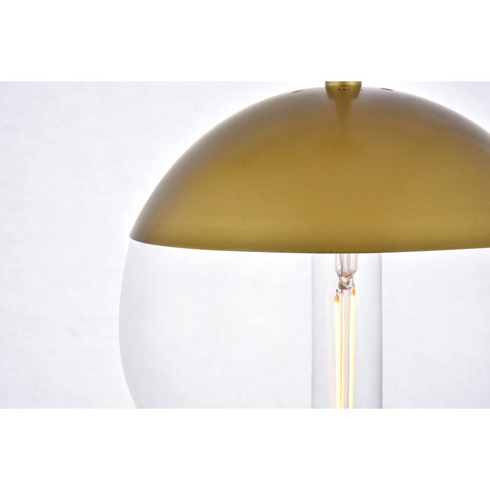 Eclipse 1 Light Brass Pendant With Clear Glass. Picture 4