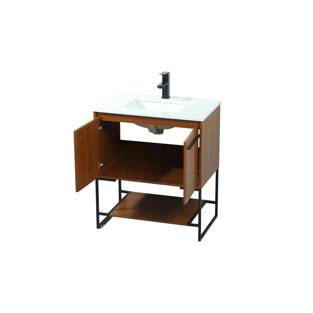 30 inch Single bathroom vanity in teak. Picture 9