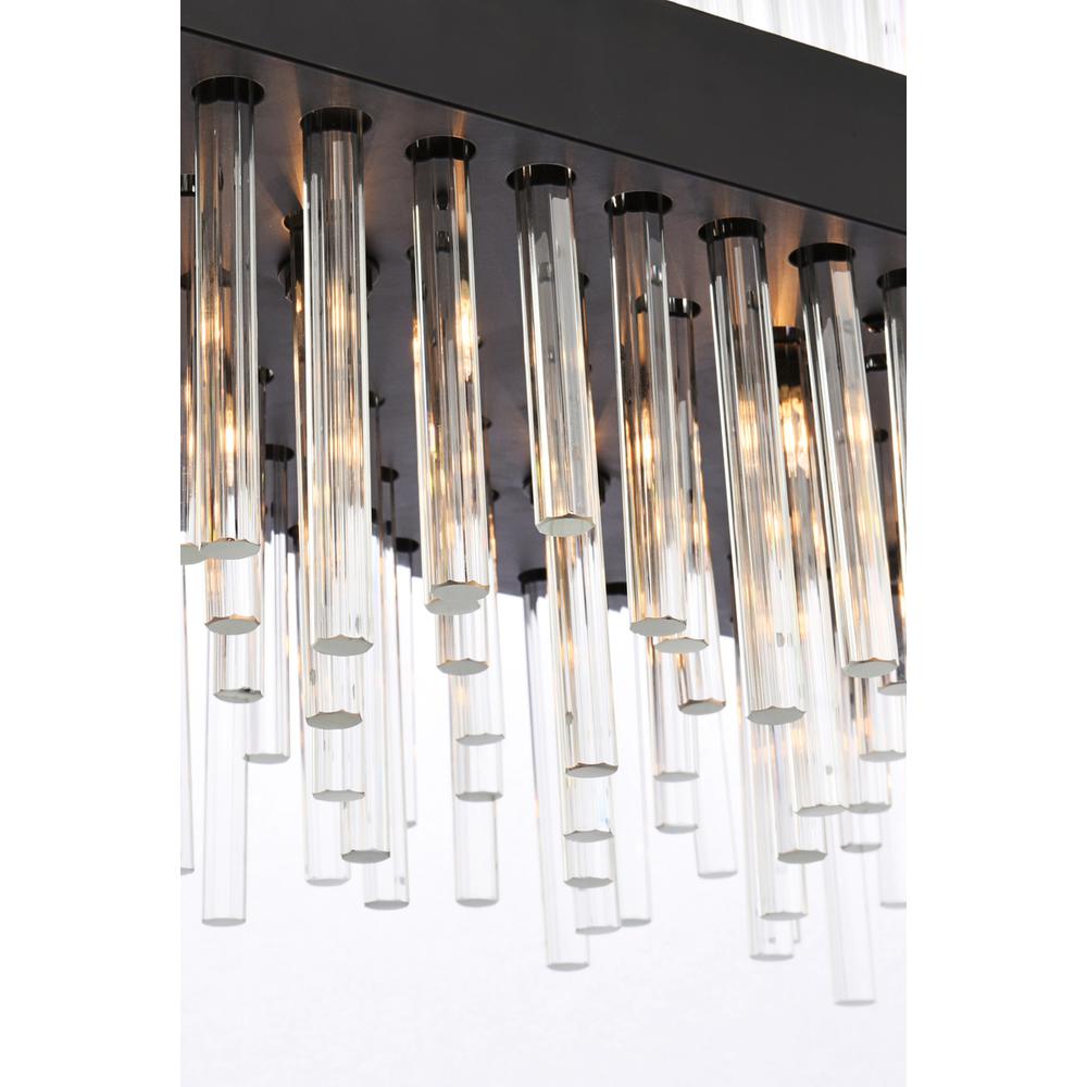 Dallas 42 inch rectangle crystal pendant in black. Picture 3