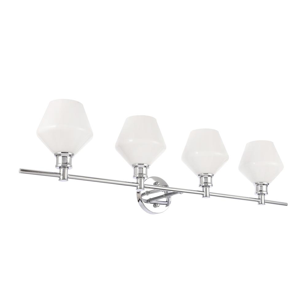 Gene 4 light Chrome and Frosted white glass Wall sconce. Picture 6