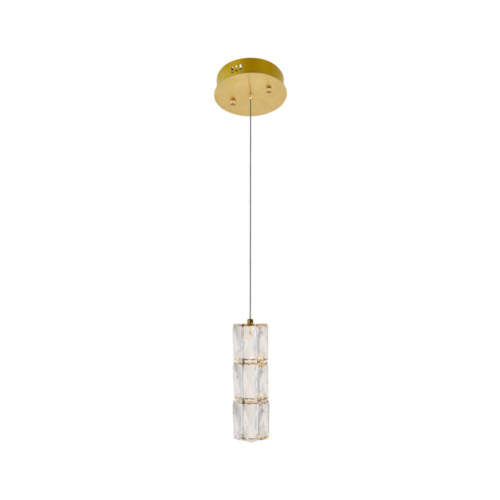 Polaris LED light gold Pendant Clear Royal Cut Crystal. Picture 1
