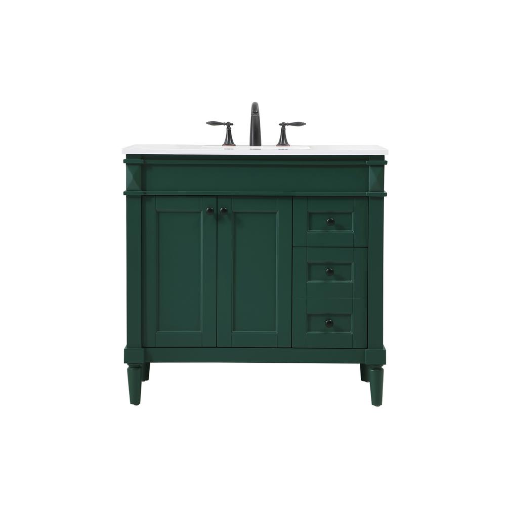 36 inch Single bathroom vanity in green. Picture 1