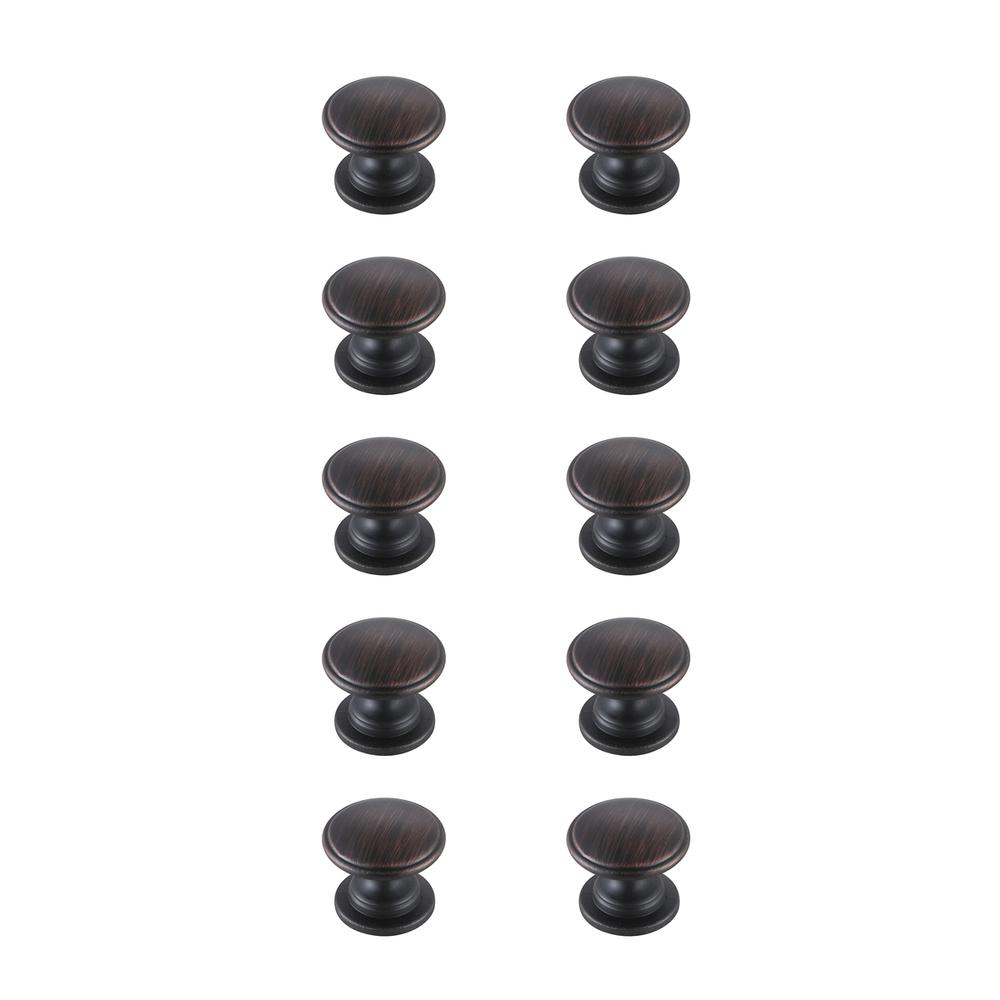 Kaid 1.2" Diameter Oil-rubbed Bronze Mushroom Knob Multipack (Set of 10). Picture 1