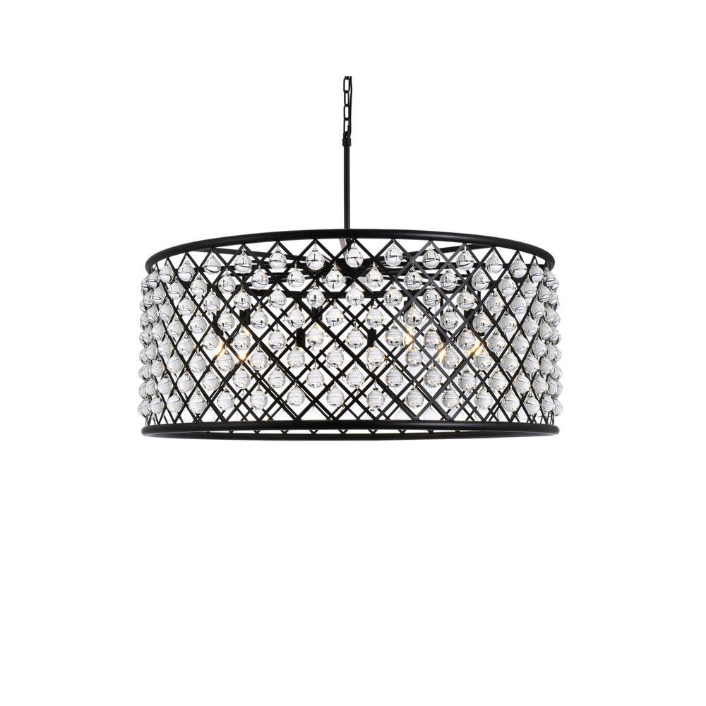 Madison 10 light Matte Black Chandelier Clear Royal Cut Crystal. Picture 2