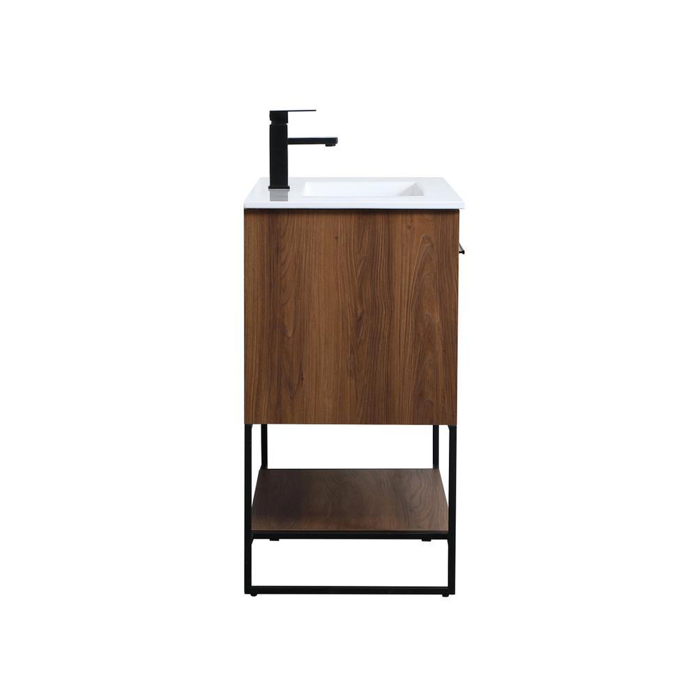 36 inch  Single Bathroom Vanity in Walnut Brown. Picture 13