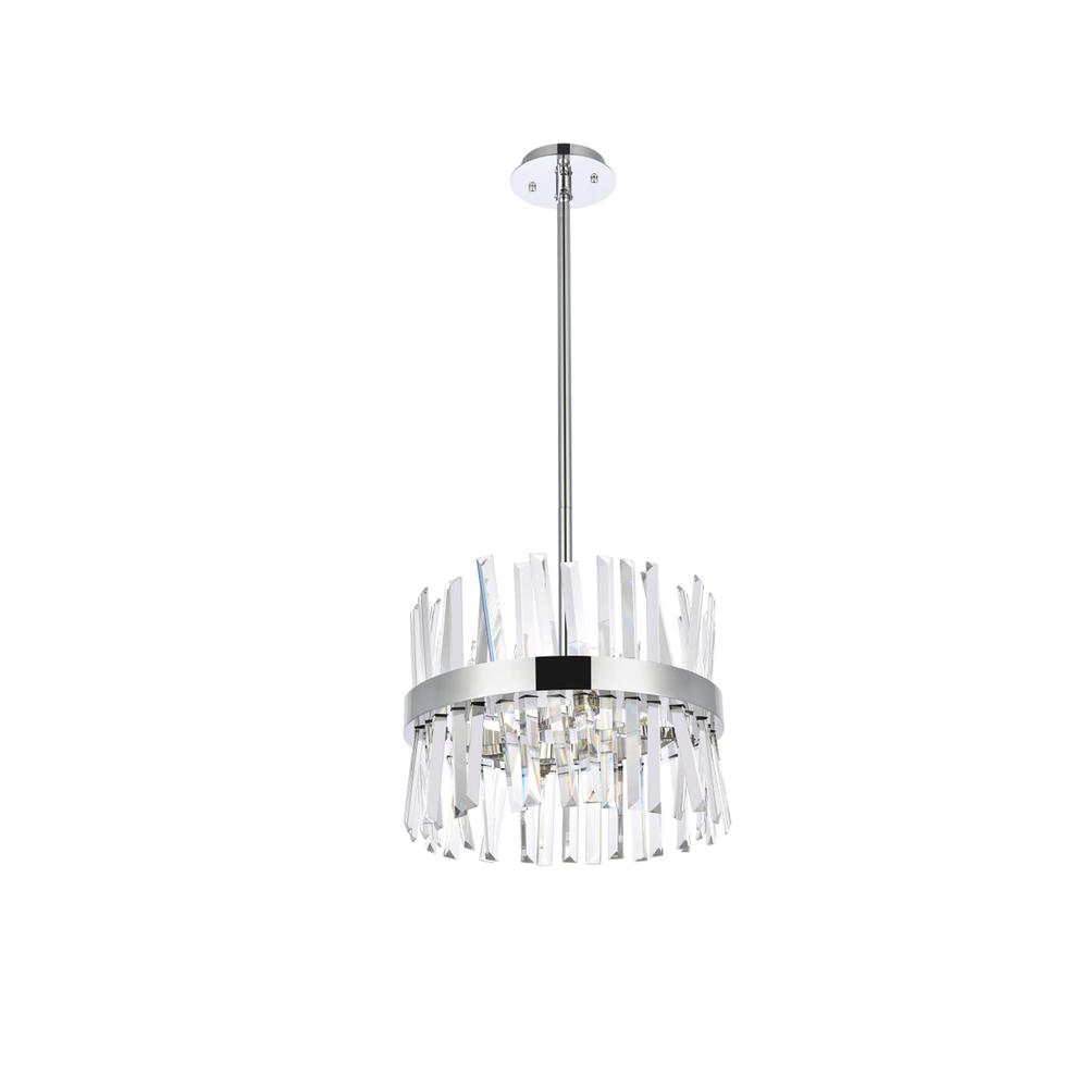 Serephina 16 inch crystal round pendant light in chrome. Picture 6
