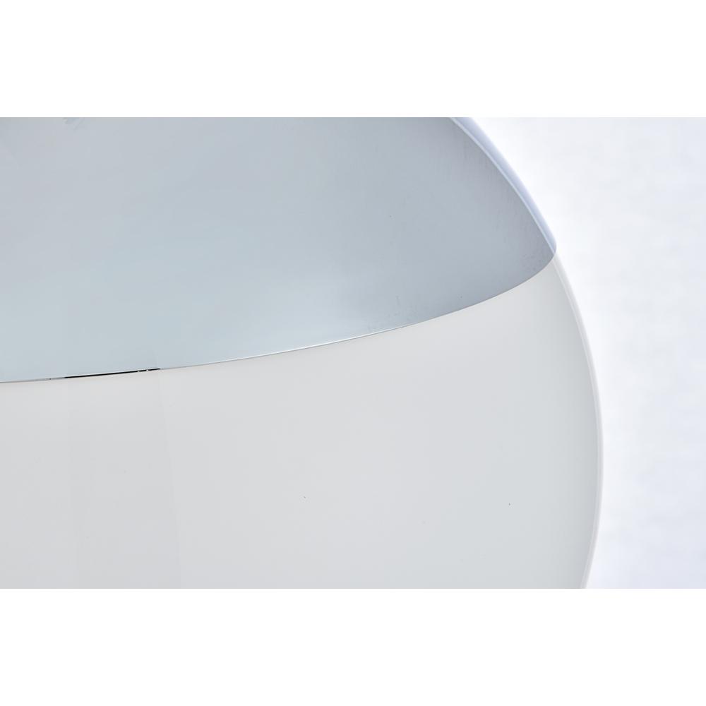 Eclipse 1 Light Chrome Pendant With Frosted White Glass. Picture 4