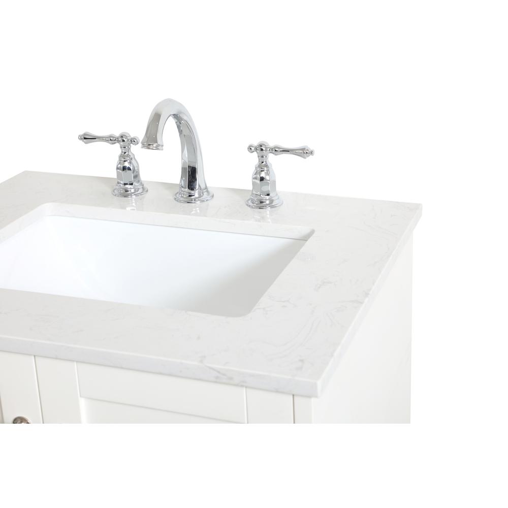 24 inch Single Bathroom Vanity in White. Picture 9