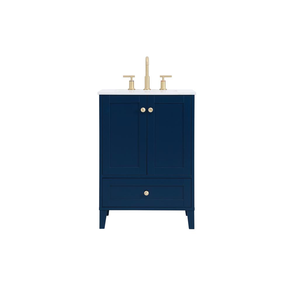 24 inch Single Bathroom Vanity in Blue. Picture 1