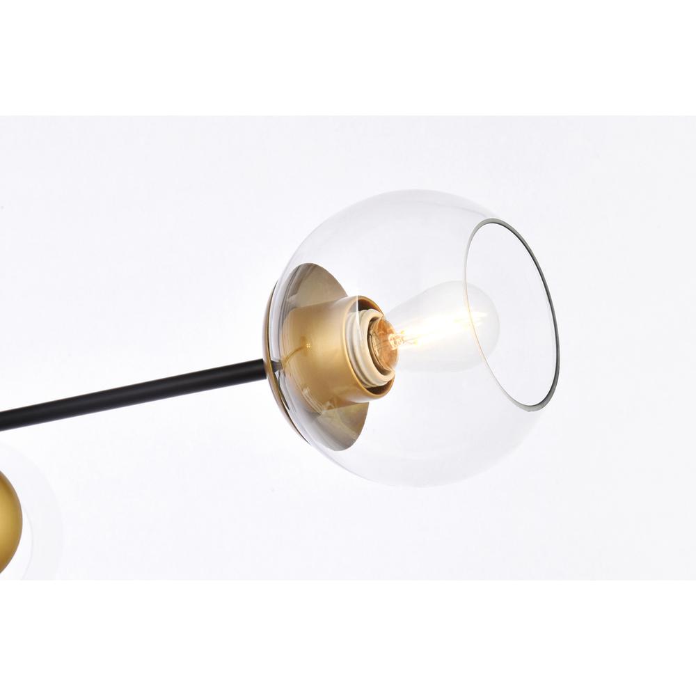 Briggs 32 inch pendant in black and brass with clear shade. Picture 4