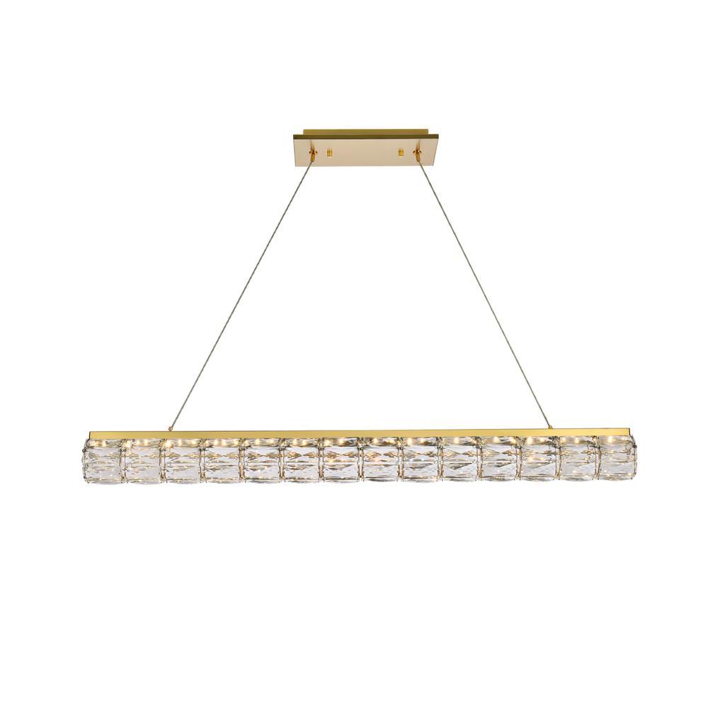 Valetta 42 inch LED linear pendant in gold. Picture 1