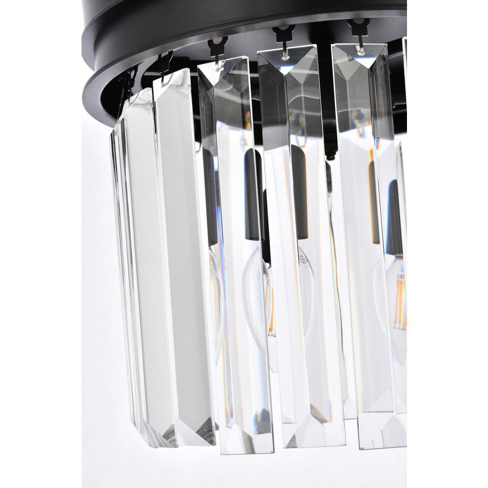 Sydney 3 light Matte Black Flush Mount Clear Royal Cut Crystal. Picture 5